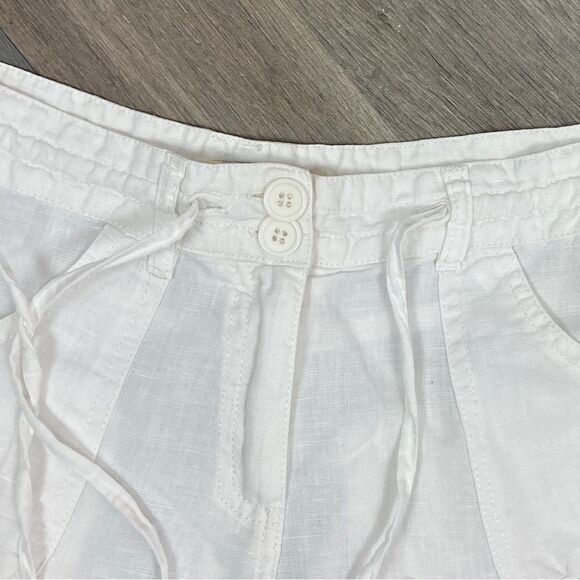 Basix of America Linen Blend Chino Shorts White Small - Picture 4 of 11